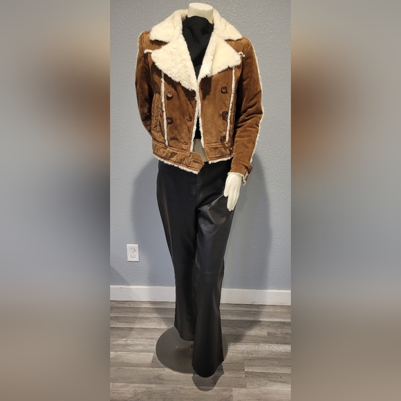 Wilsons Leather Tan and Cream Teddy Jacket - Picture 12 of 16